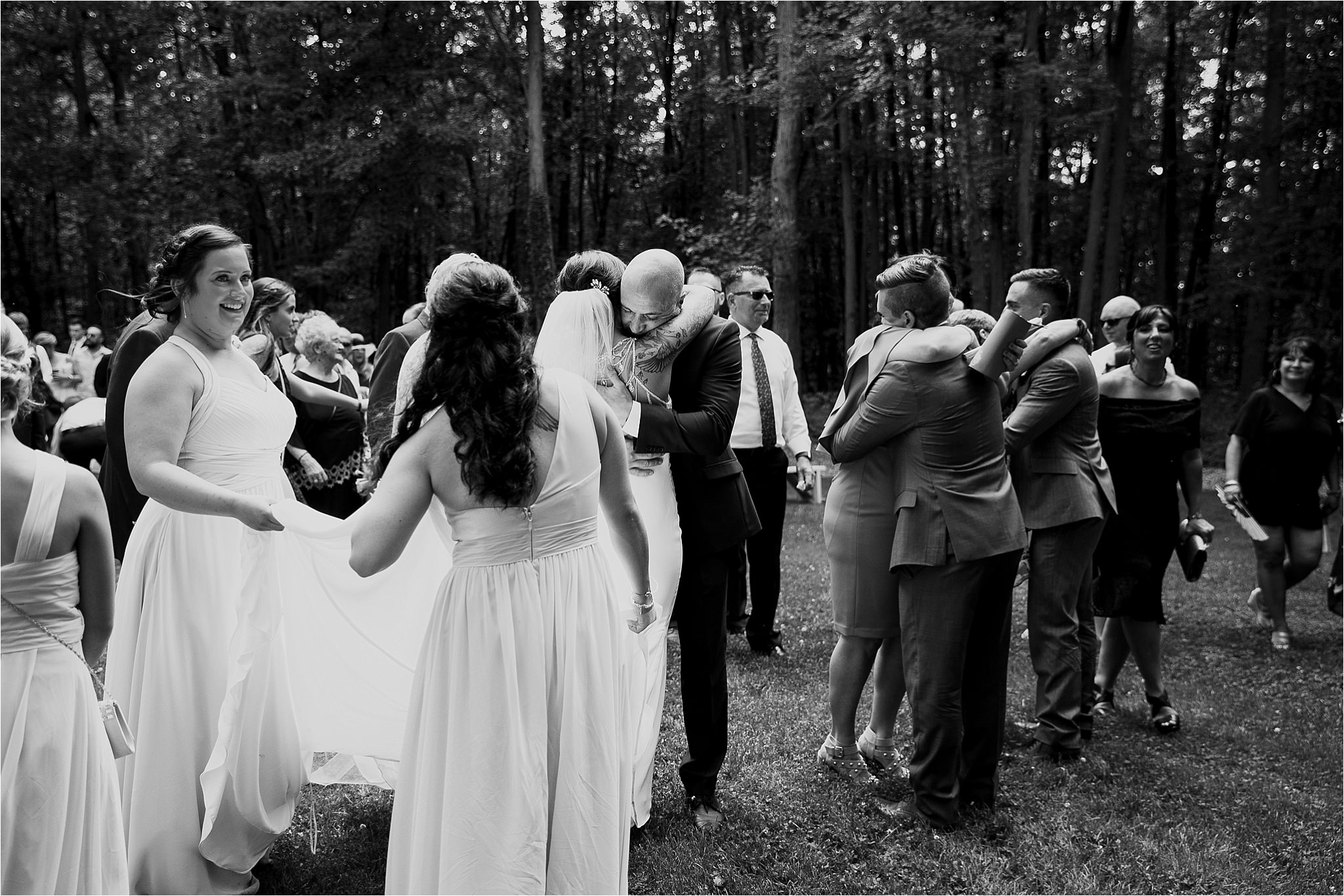 Sonia V Photography, The Clearing ceremony wedding venue, hugs after the ceremony