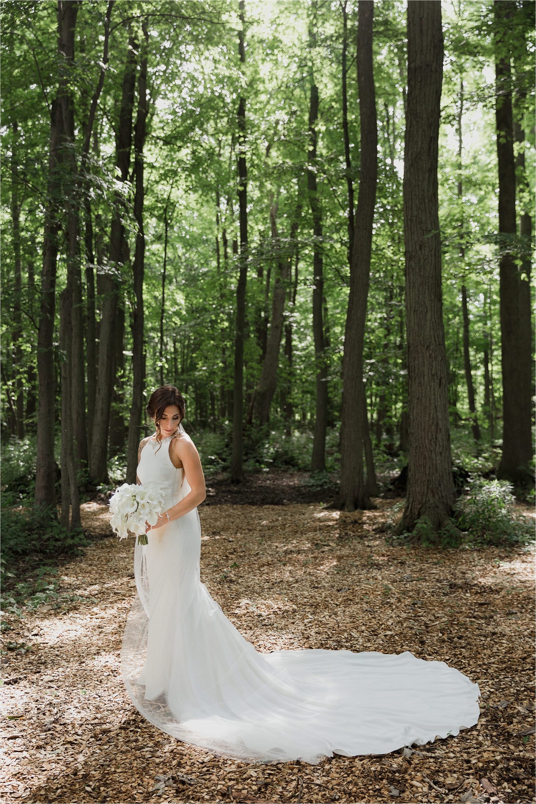 Sonia V Photography, The Clearing ceremony wedding venue, bride in the fores