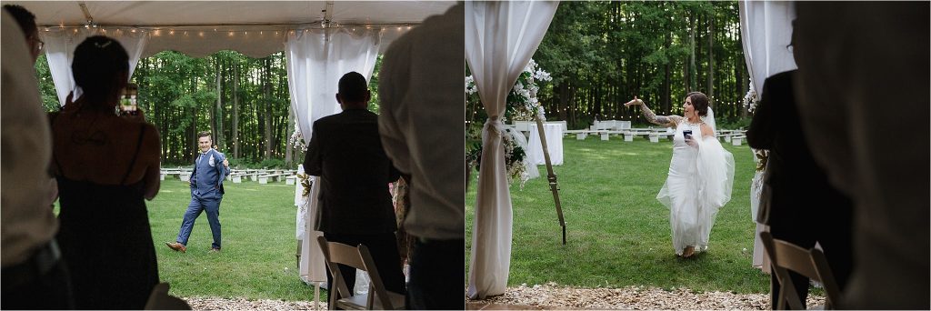 Sonia V Photography, The Clearing reception wedding venue, outdoor tent dinner bride and groom entrance