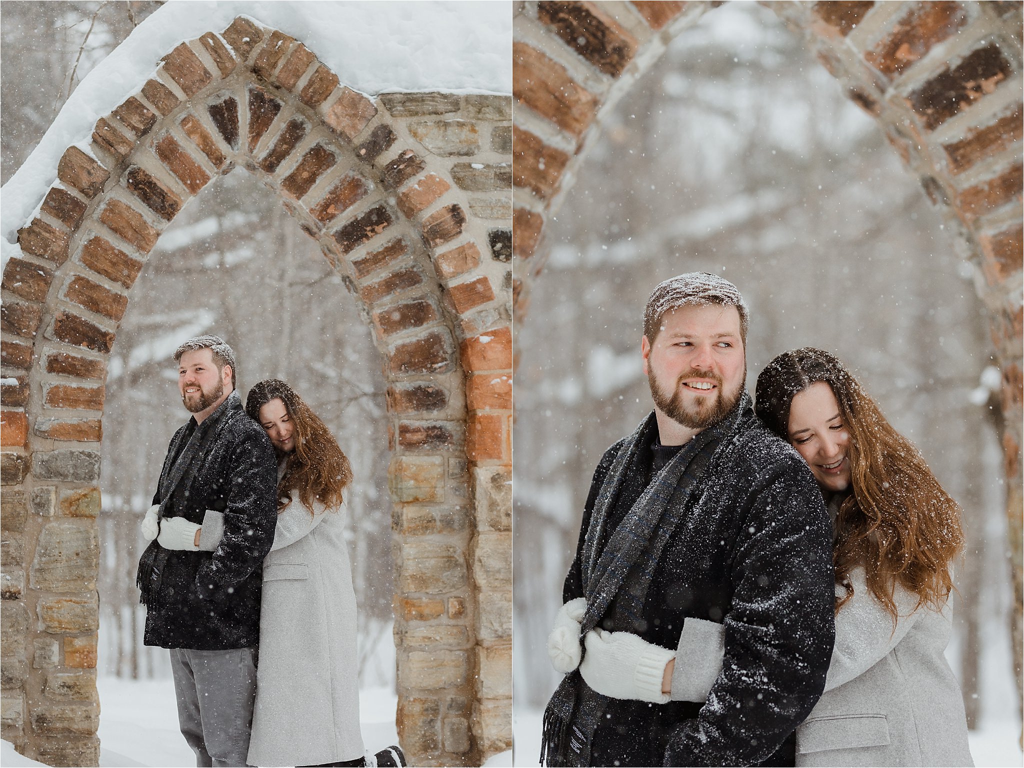 Snowy winter engagement photo shoot at McKenzie King Estates in Gatineau Park - Ottawa wedding photographer