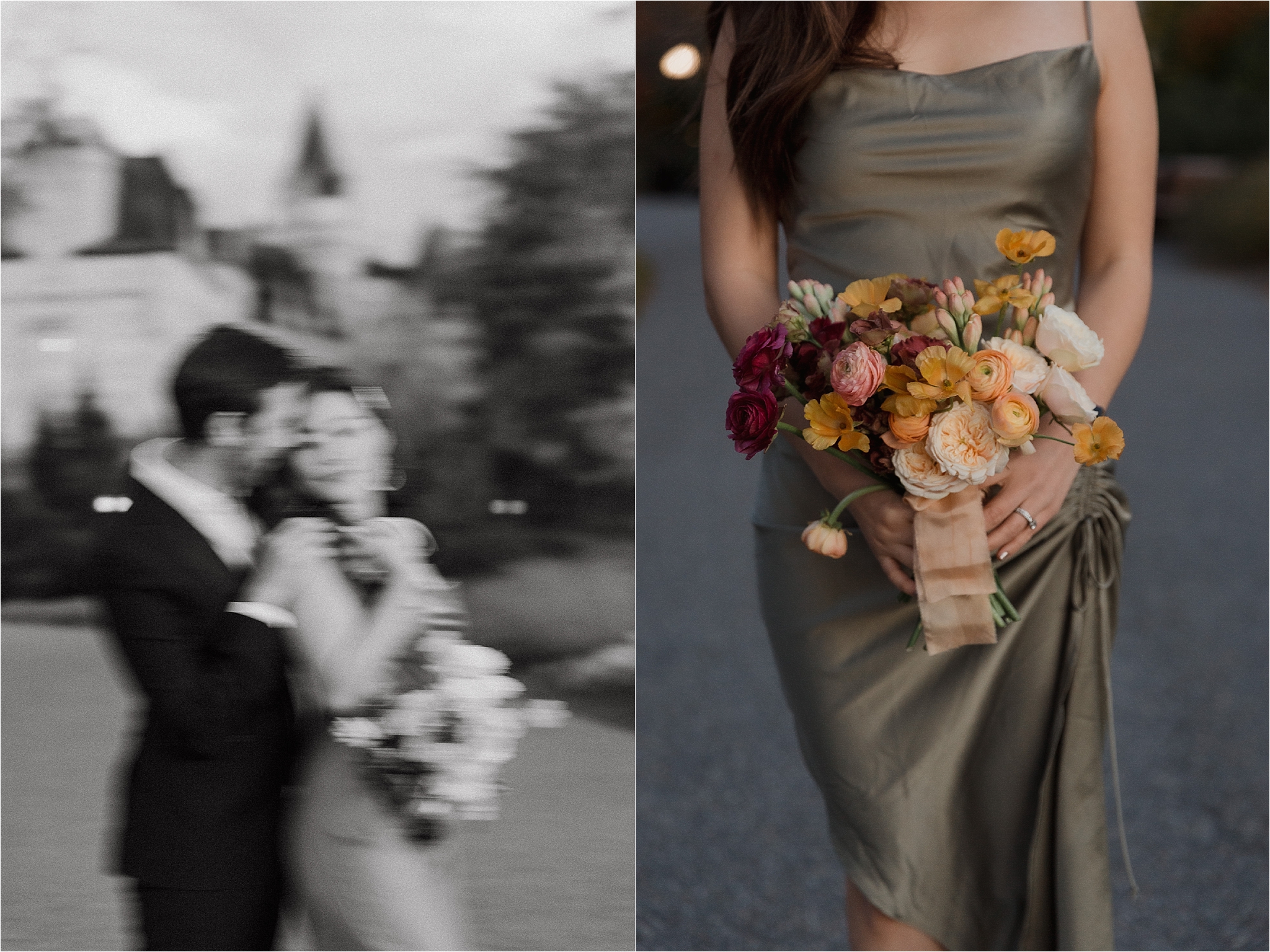 Downtown Ottawa elopement photo shoot ombre bouquet, Major's Hill Park, photography by Sonia V Photography