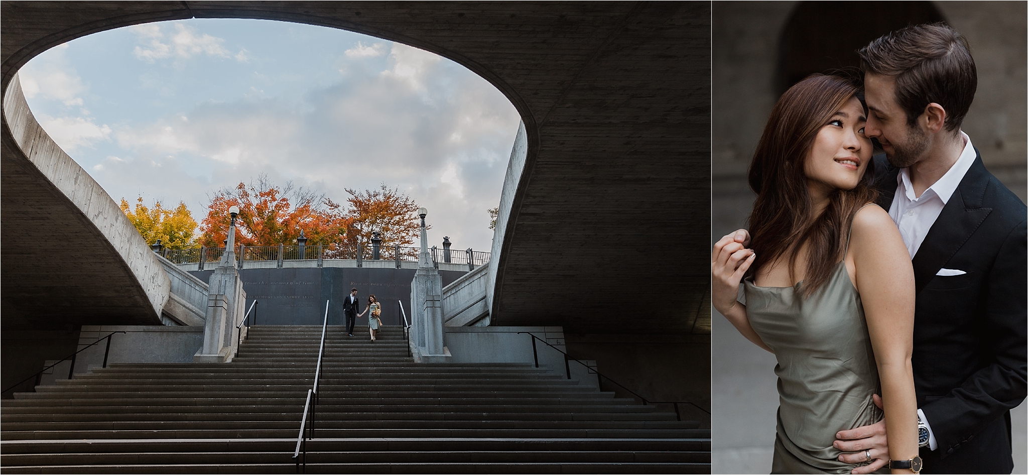 Downtown Ottawa elopement photo shoot ombre bouquet, Wellington building, photography by Sonia V Photography