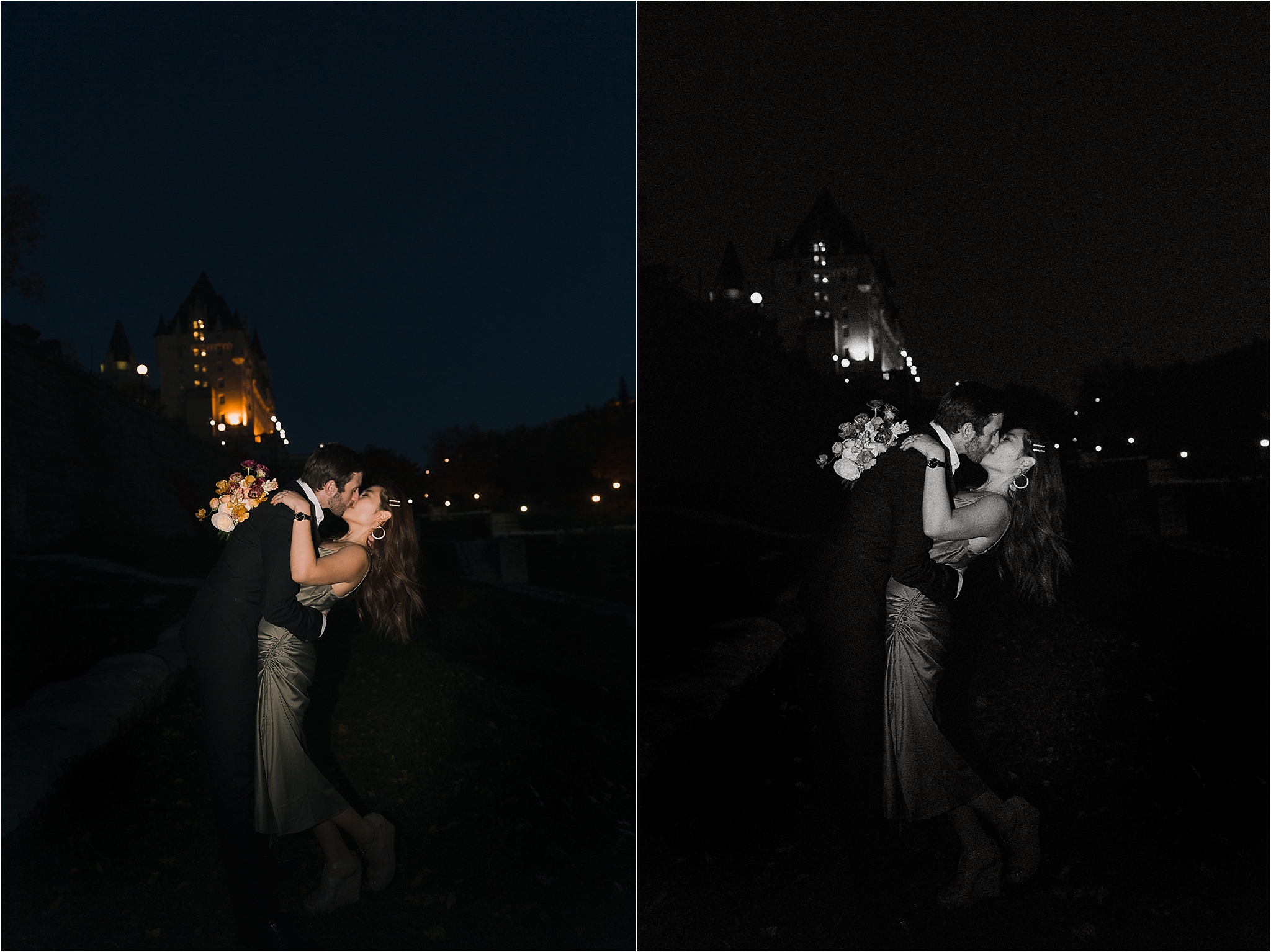Downtown Ottawa elopement photo shoot ombre bouquet, Major's Hill Park, photography by Sonia V Photography