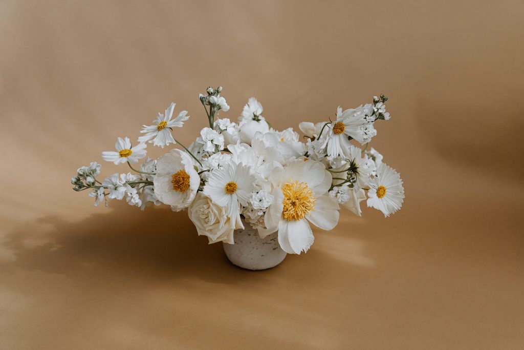 White bridal bouquet wedding centerpiece - Sonia V Photo -Documentary Style Candid Photographer - Ottawa Ontario Kemptville Destination Photographer - Authentic Colour Photography - Wedding Photographer - Branding Photographer - Small Business Headshots - Engagement Photos - Family Portraits - Lifestyle