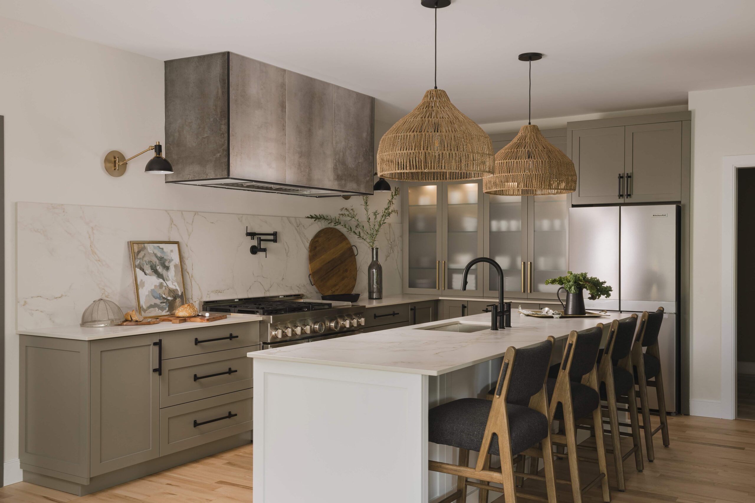 Industrial Kitchen Remodel with Oak and Aged-Steel Details -Sonia V Photography