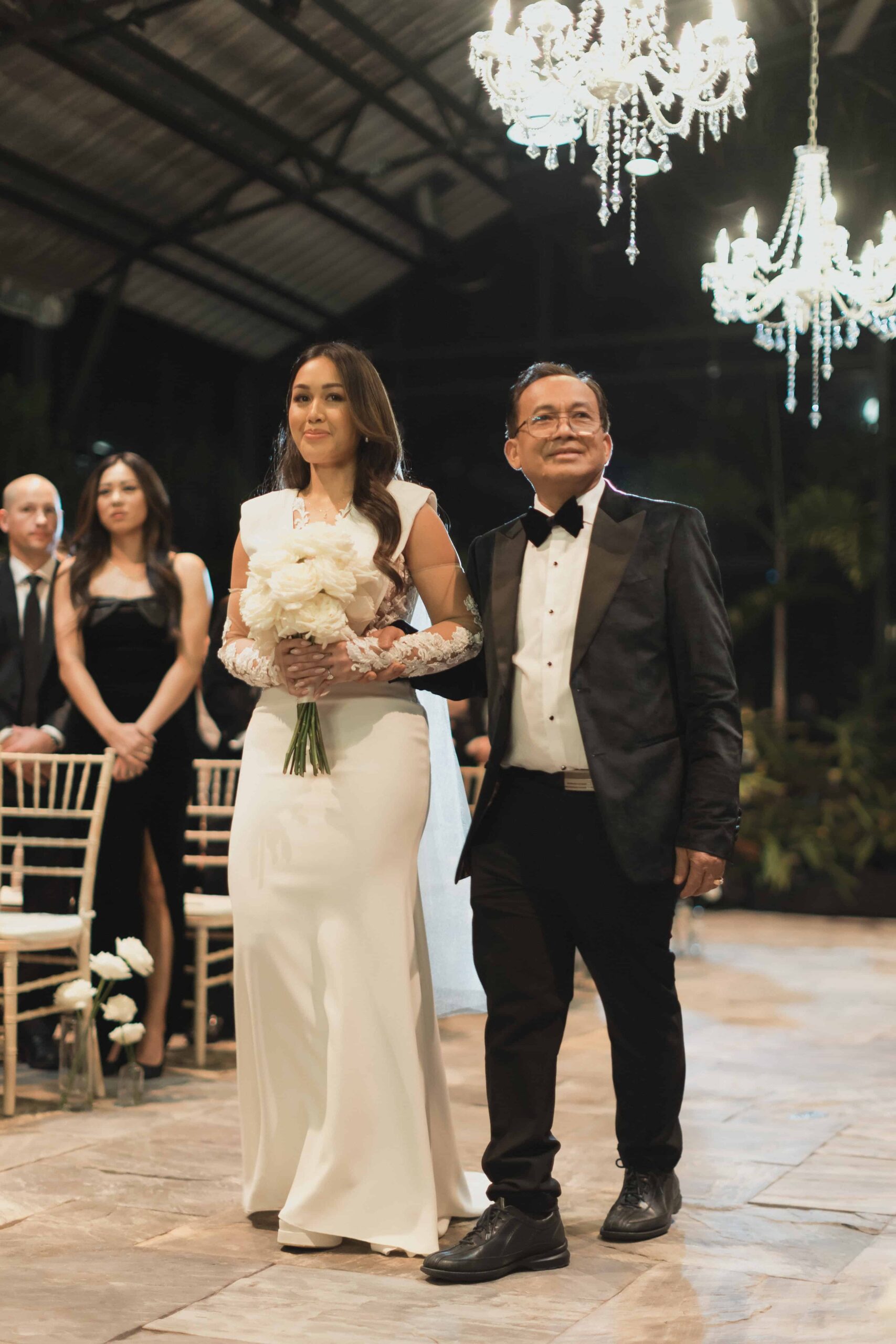 Snowy Winter Wedding With an All Black Dress Code at a Greenhouse - Sonia V Photography