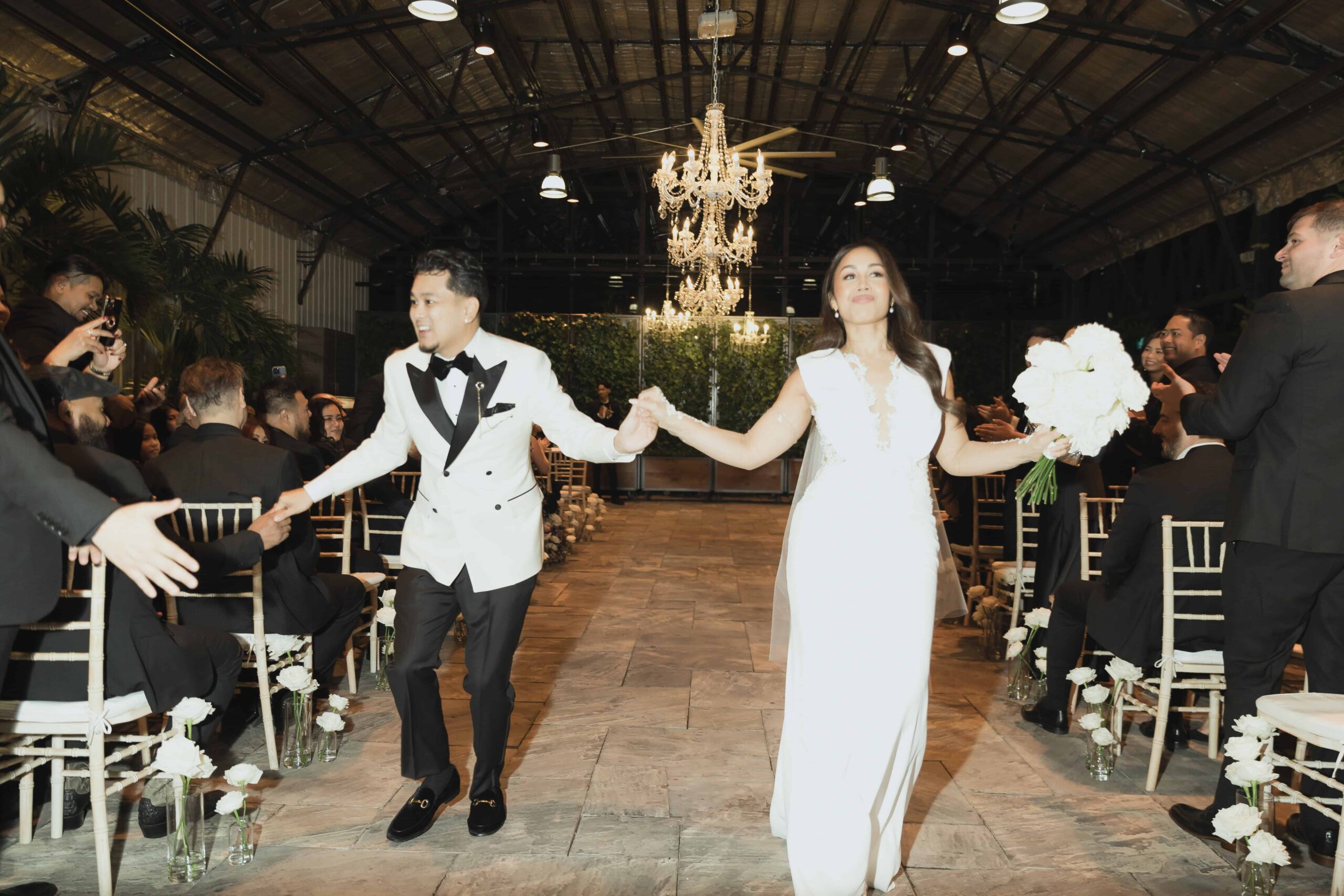 Snowy Winter Wedding With an All Black Dress Code at a Greenhouse - Sonia V Photography