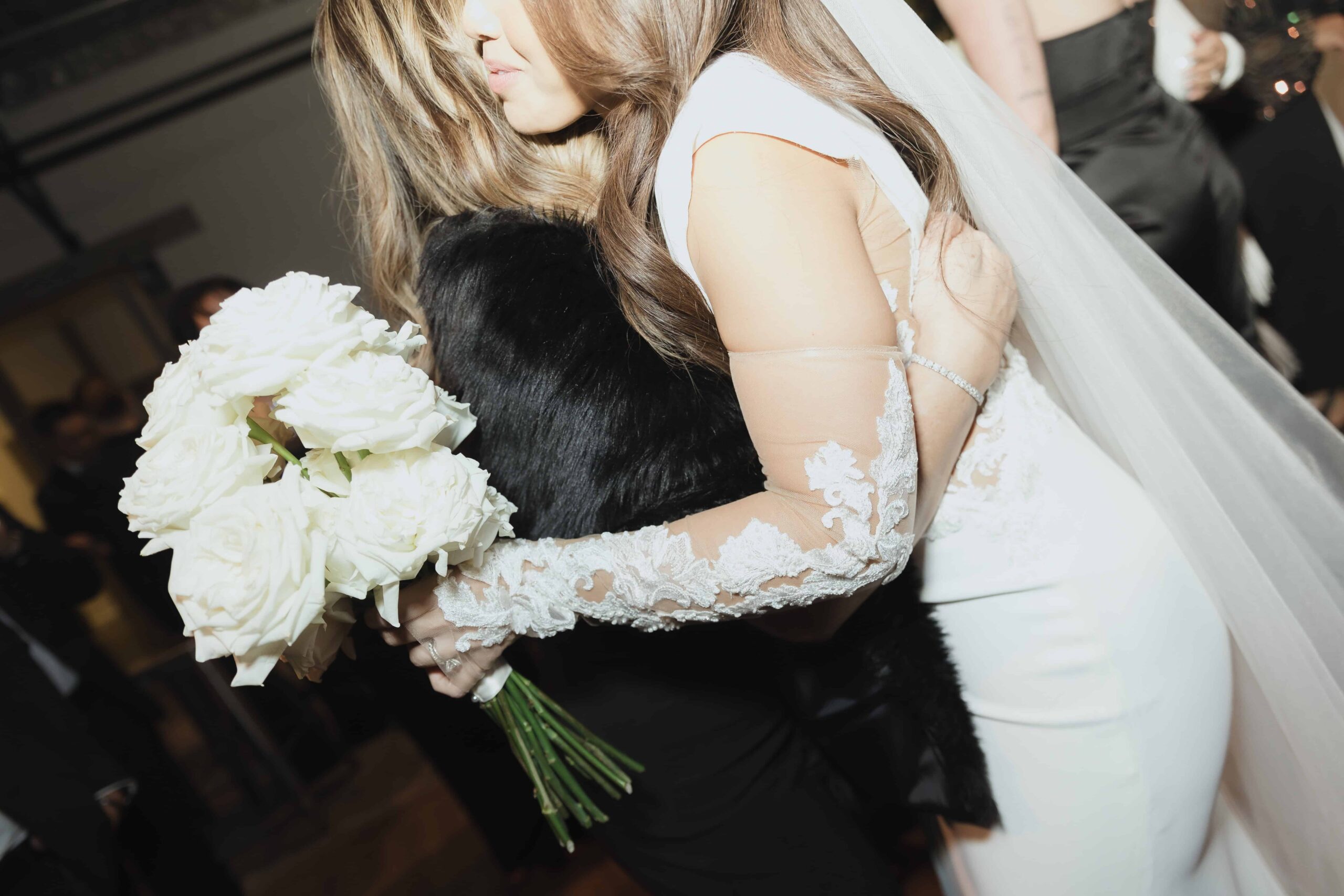 Snowy Winter Wedding With an All Black Dress Code at a Greenhouse - Sonia V Photography