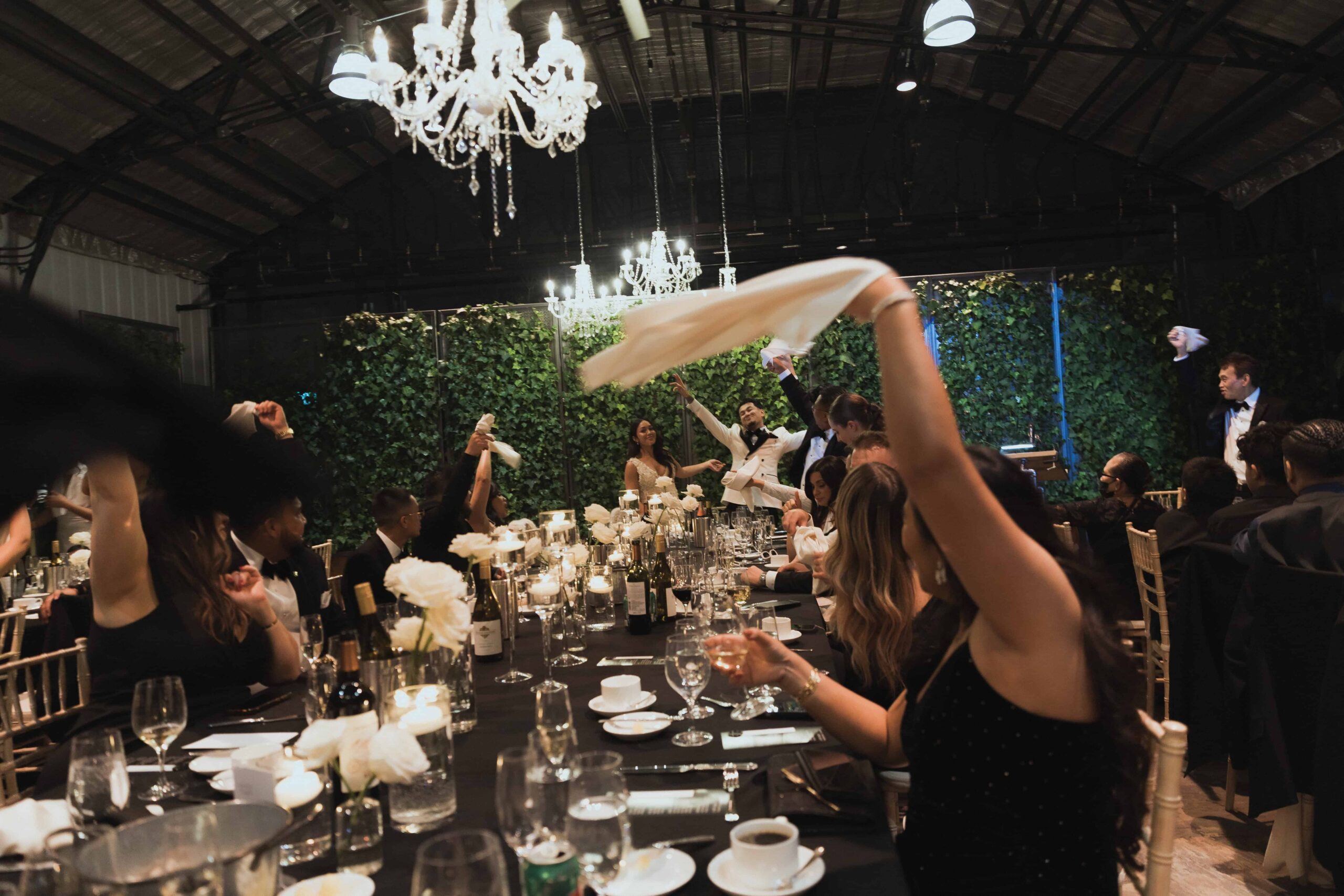 Snowy Winter Wedding With an All Black Dress Code at a Greenhouse - Sonia V Photography