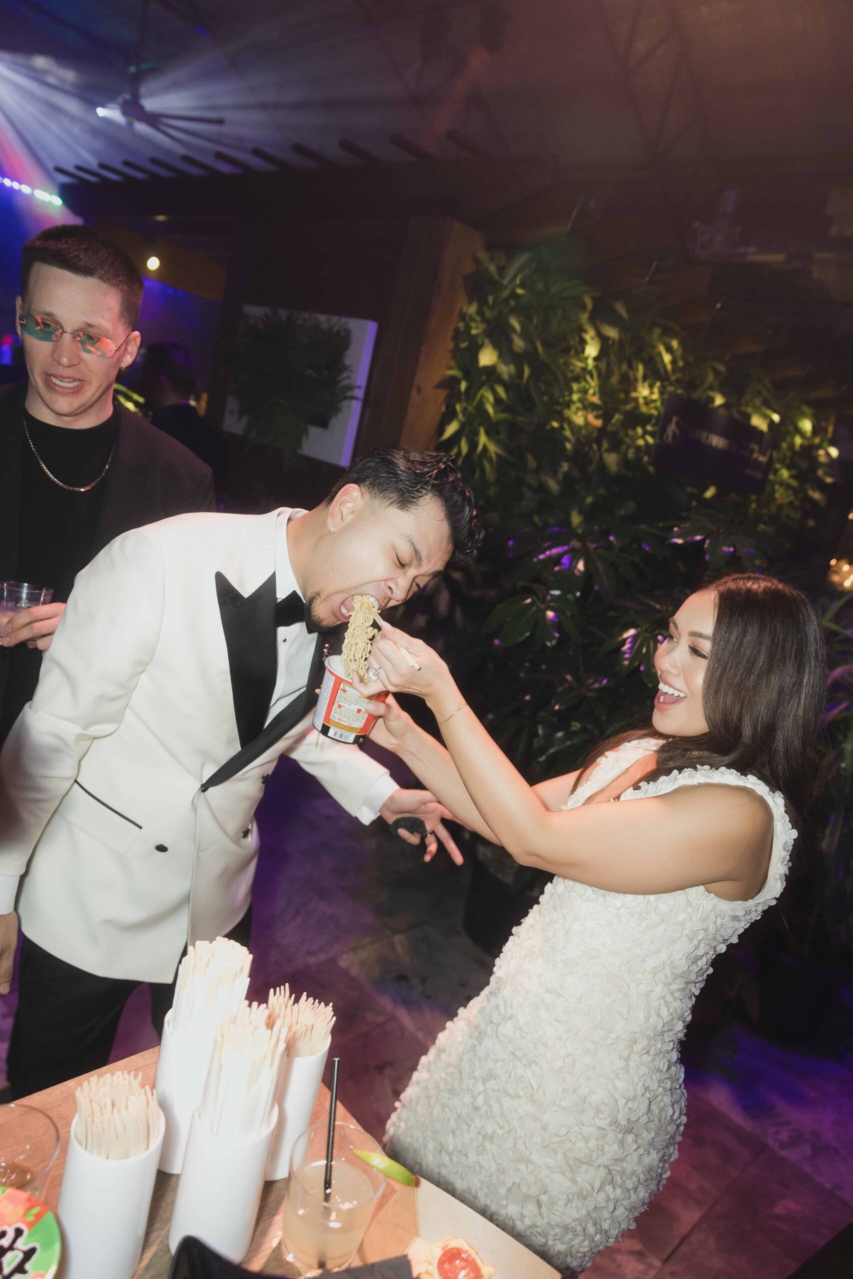 Snowy Winter Wedding With an All Black Dress Code at a Greenhouse - Sonia V Photography