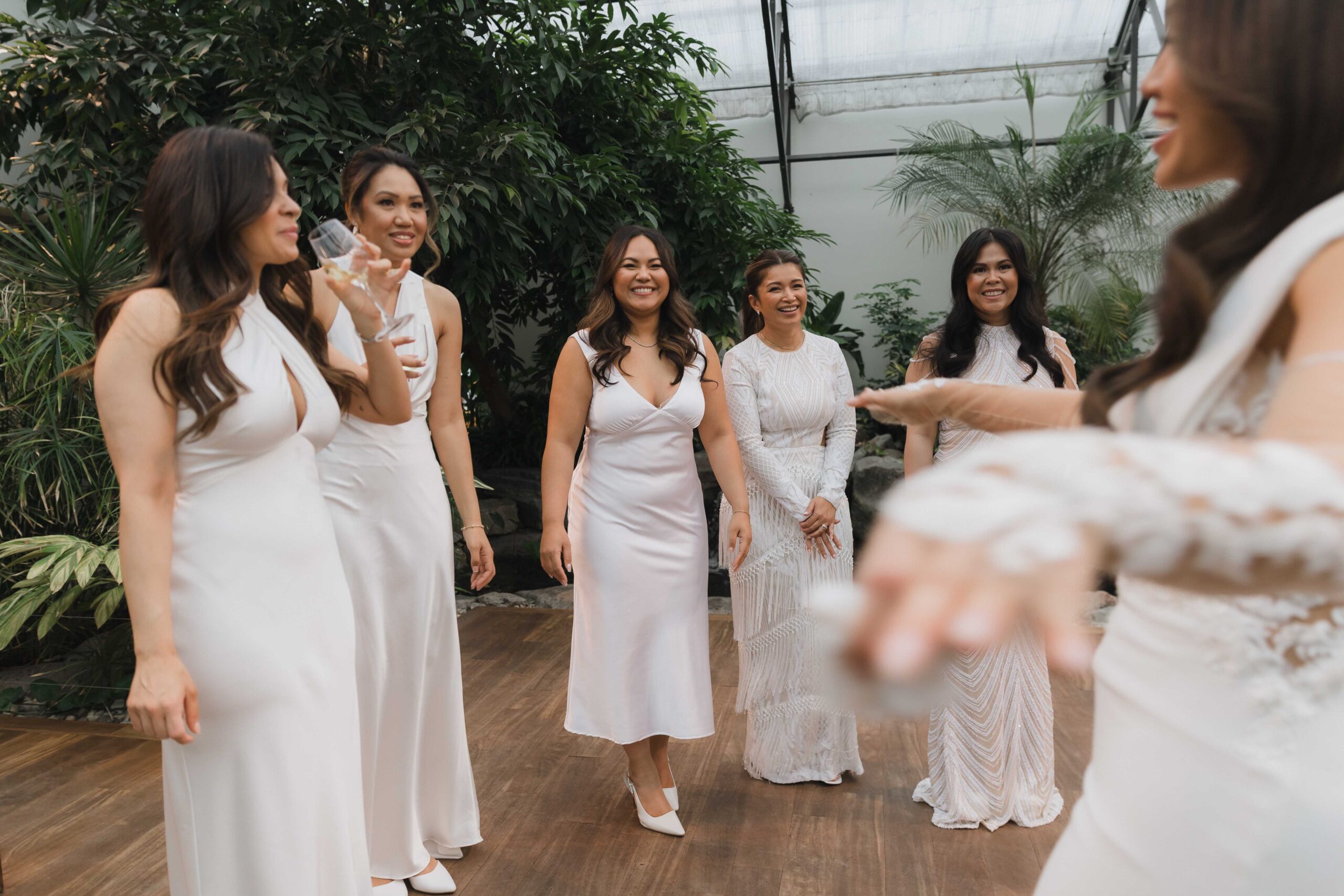 Snowy Winter Wedding With an All Black Dress Code at a Greenhouse - Sonia V Photography