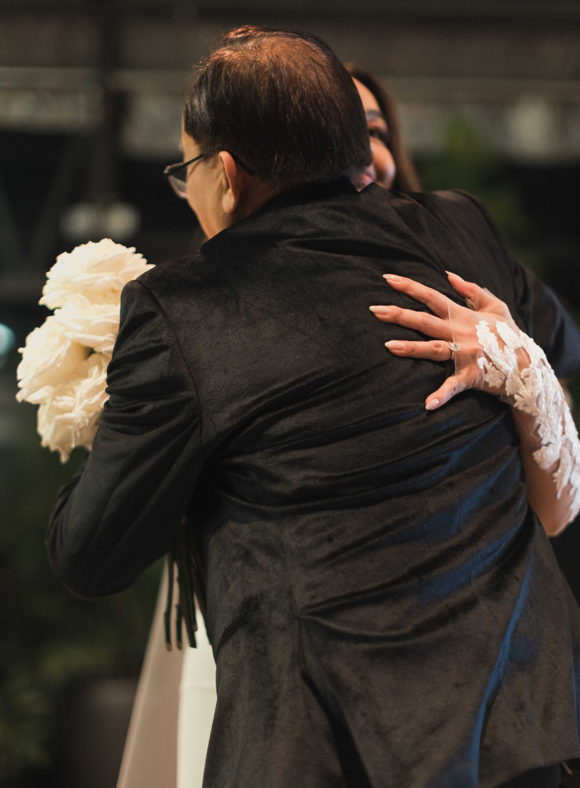 Snowy Winter Wedding With an All Black Dress Code at a Greenhouse - Sonia V Photography