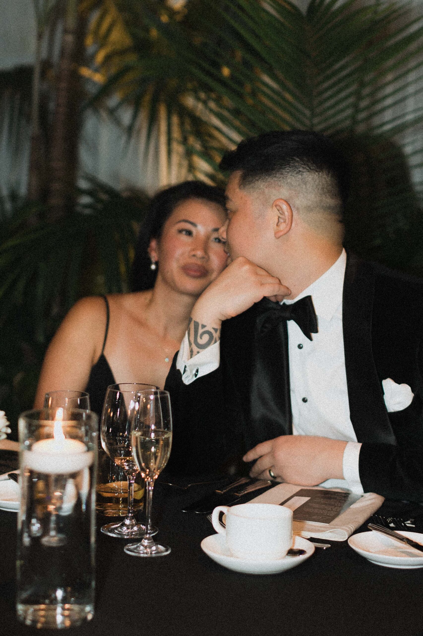 Snowy Winter Wedding With an All Black Dress Code at a Greenhouse - Sonia V Photography