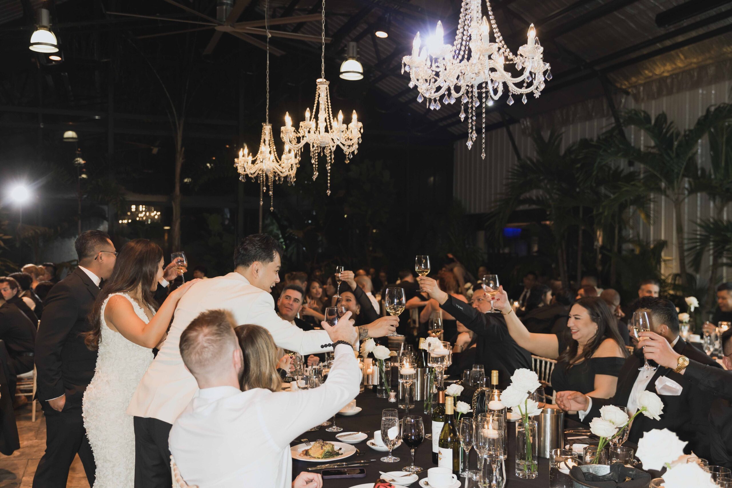 Snowy Winter Wedding With an All Black Dress Code at a Greenhouse - Sonia V Photography