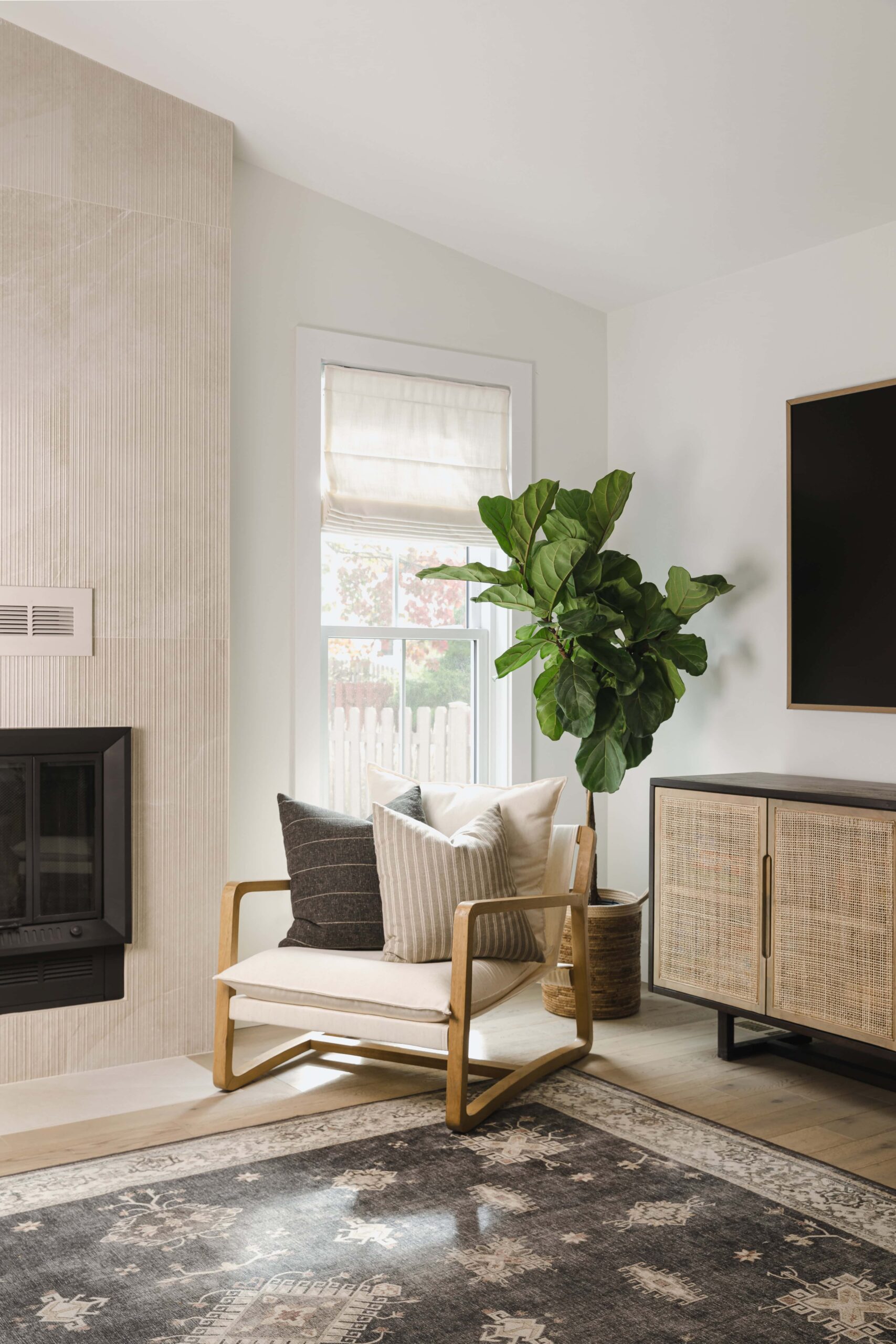 Warm Open-Concept Kitchen & Bath with Brass Accents - Sonia V Photography