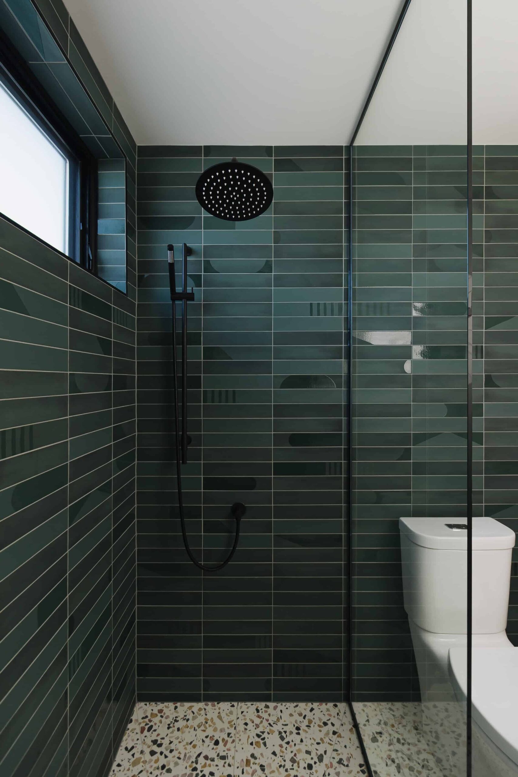 Green Mid Century Modern Bathroom - Sonia V Photography