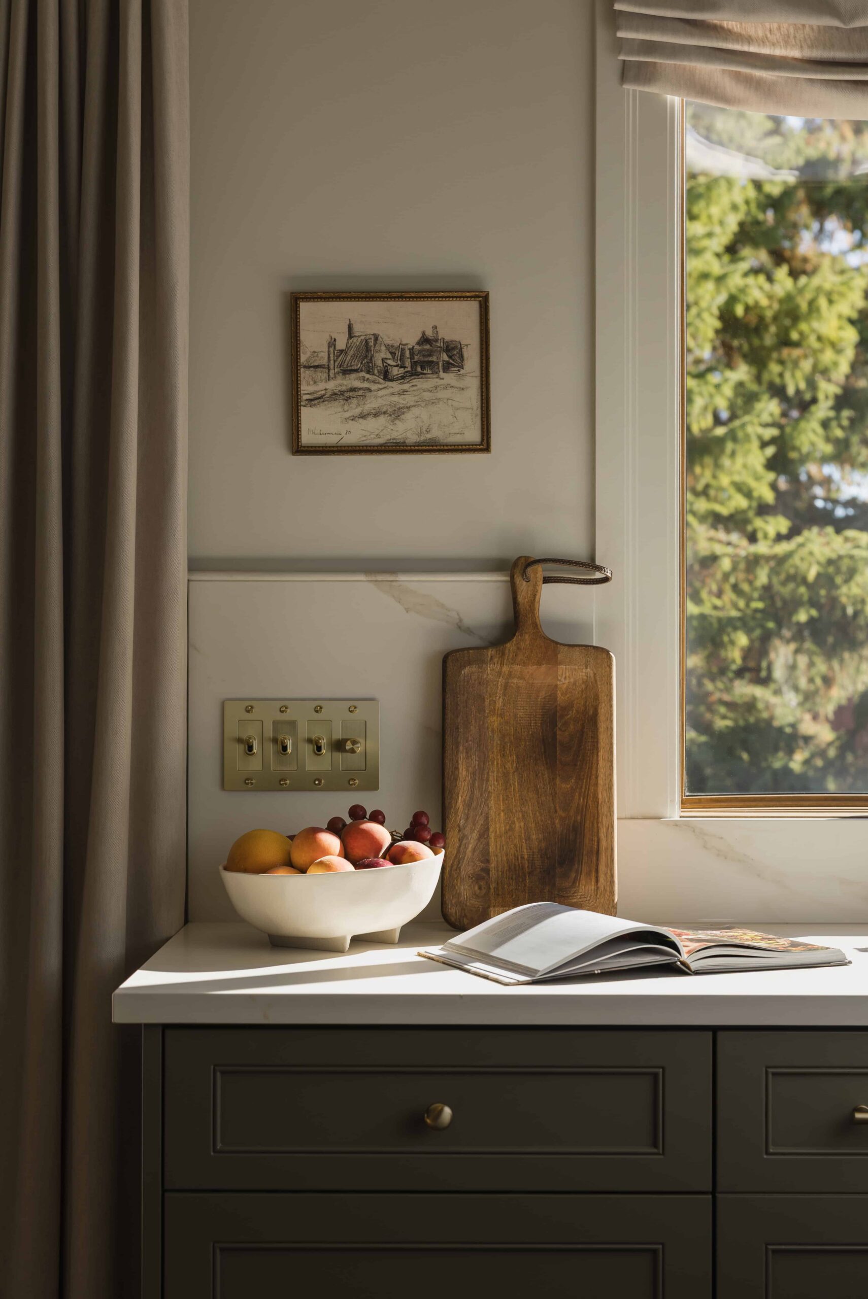 Moody Olive Kitchen and Marble Ensuite - Sonia V Photography