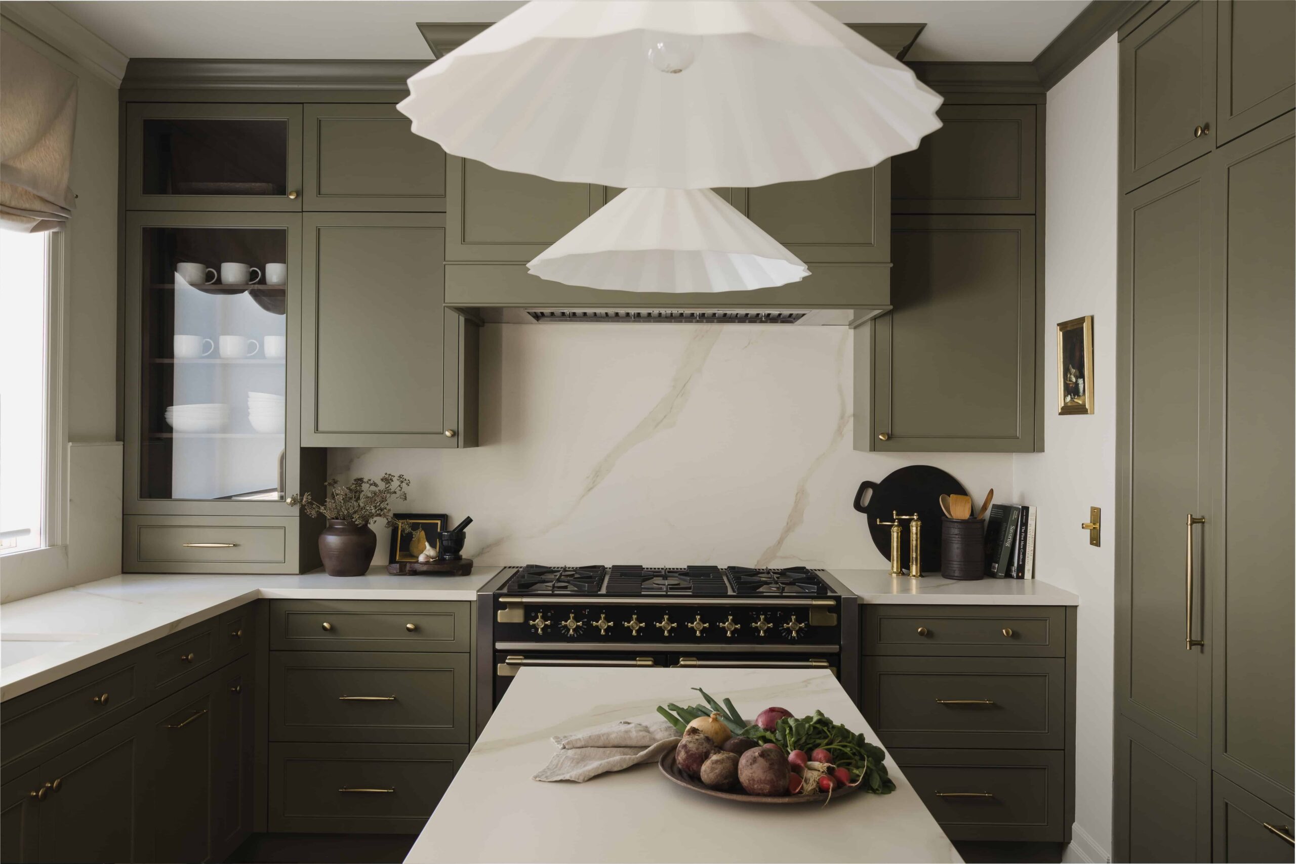 Moody Olive Kitchen and Marble Ensuite - Sonia V Photography