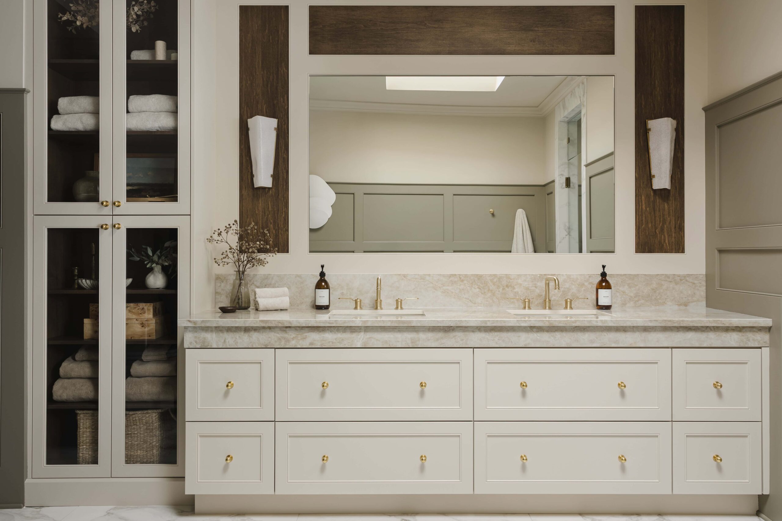 Moody Olive Kitchen and Marble Ensuite - Sonia V Photography