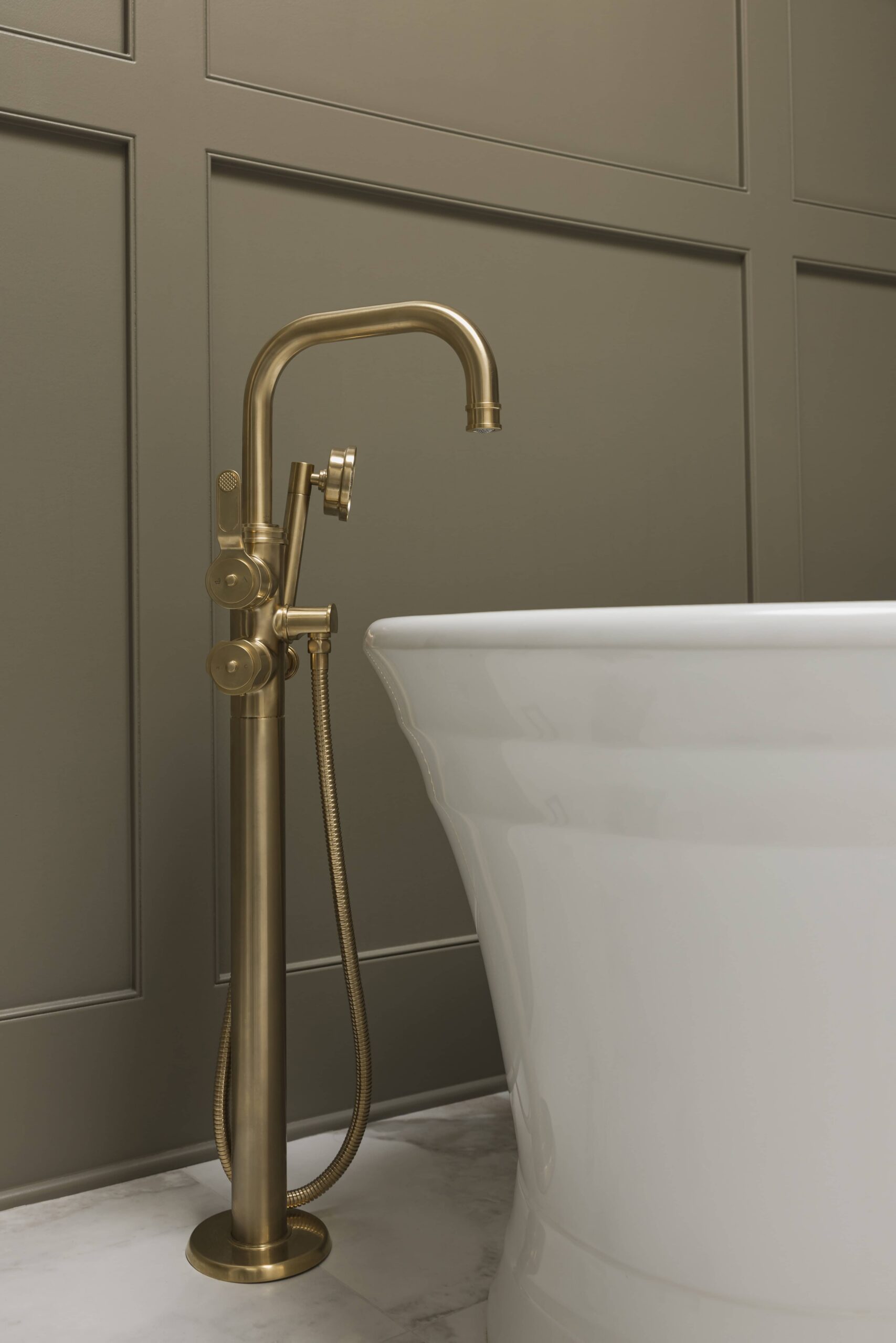 Moody Olive Kitchen and Marble Ensuite - Sonia V Photography