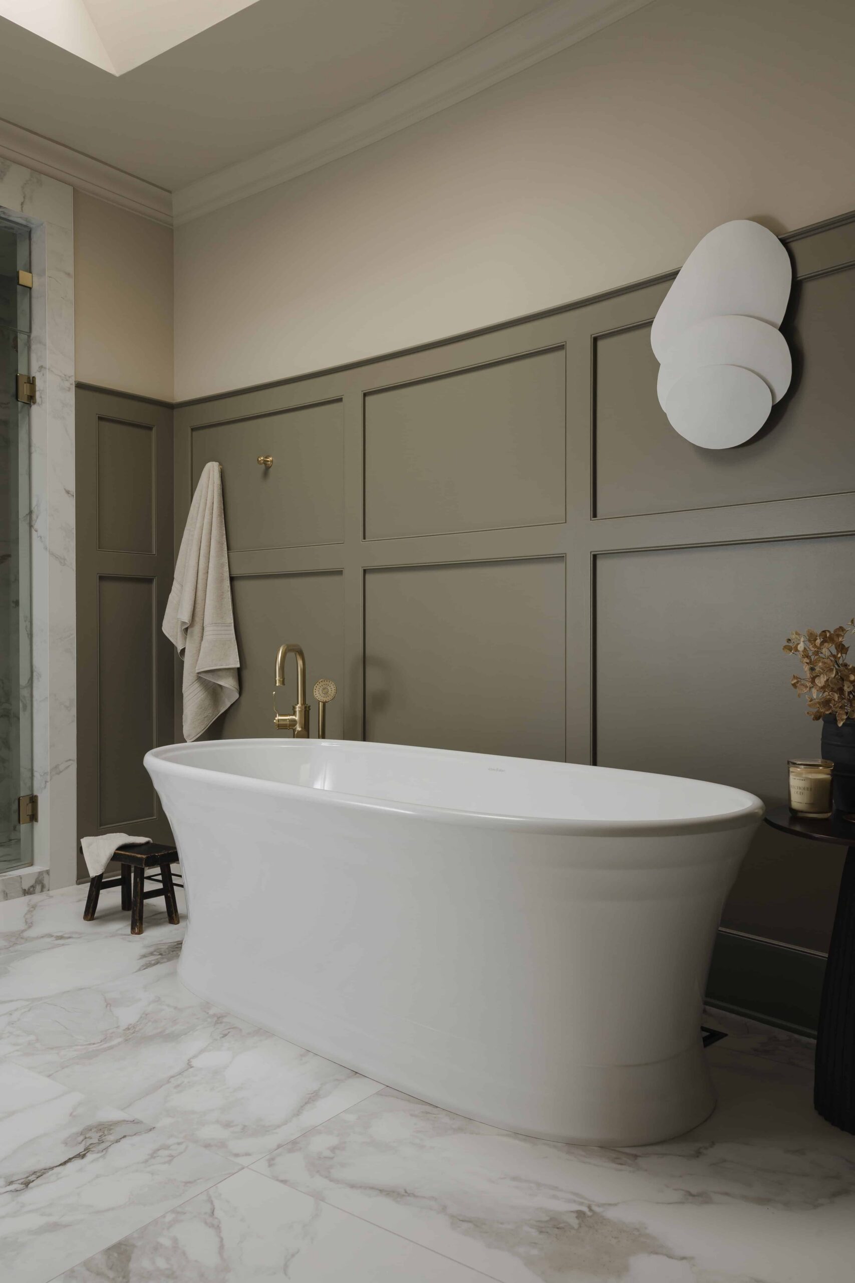 Moody Olive Kitchen and Marble Ensuite - Sonia V Photography