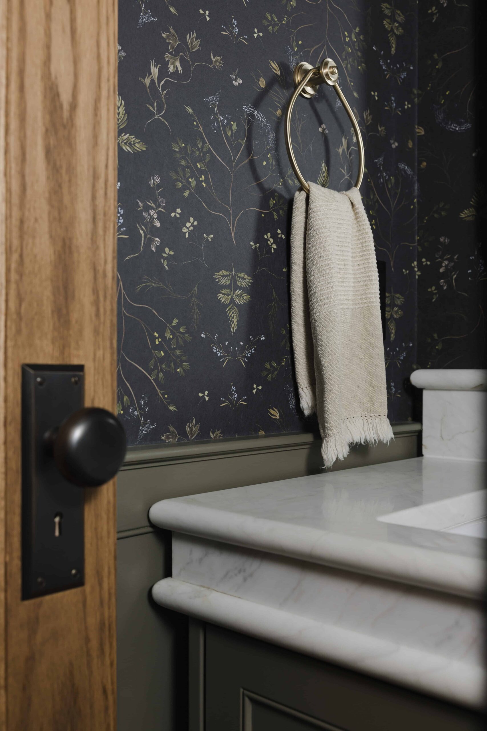Moody Olive Kitchen and Marble Ensuite - Sonia V Photography